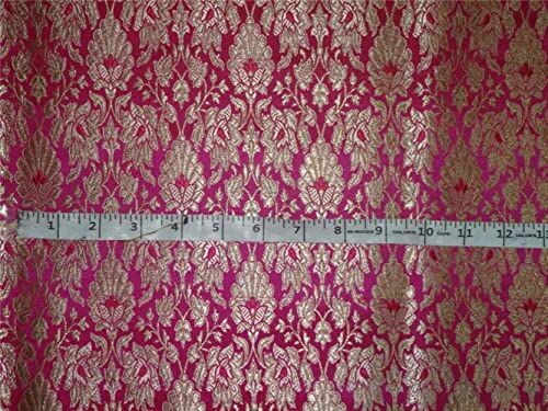 Brocart de soie lourde rose pour vestes structurées et ameublement
