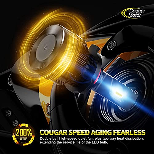 Cougar Motor X-Small 9005 + H11 Led Headlight Bulb, Combo (2 Sets) 18000Lm 6500K All-In-One Conversion Kit - Cool White - Halogen Replacement Bulbs #TOP5