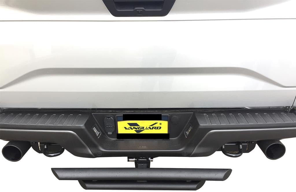 VANGUARD VGPDB-1362BK 38 inch Black Powdercoat Classic Double Layer Hitch Step | Compatible with Universal Models