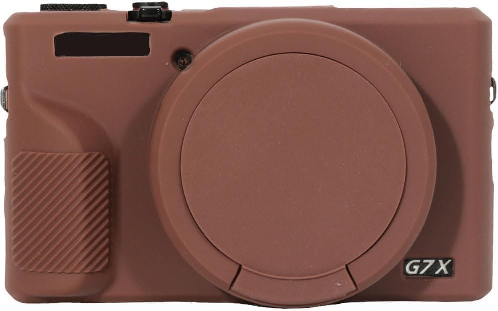 Case for Canon Powershot G7 X Mark III Digital Camera, Soft Silicone Protective Cover with Removable Lens Cover for Canon Powershot G7X Mark III DSLR Camera (Brown)
