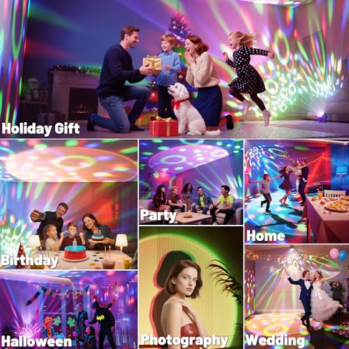 Image of Sunset Lamp Disco Ball Party Lights, Dj Disco Light with Sound Activated Strobe Light Stage Lights for Birthday Home Room Dance Parties Halloween Wedding Bar Pub Club Karaoke KTV Christmas Decorations