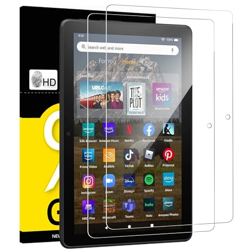 NEW'C 2 Stück, Panzer Schutz Glas für Amazon Fire HD 8, HD 8 Plus (2022/2020 12./10. Generation), 9H Festigkeit, Bildschirmschutzfolie, 0.33mm Ultra-Klar
