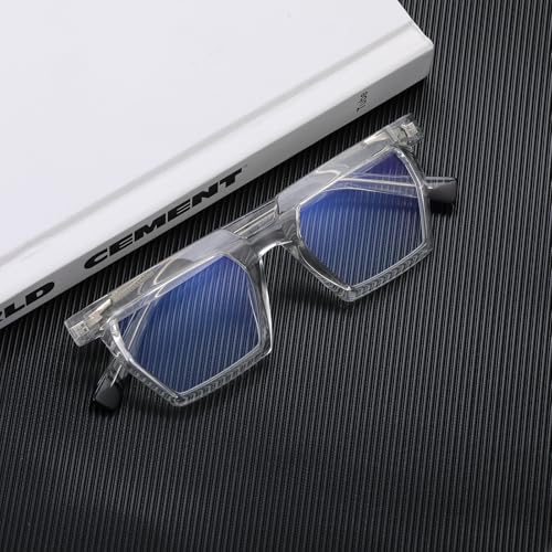 Image of Blue Light Blocking Glasses, TR90 Rectangle Computer Glasses With Anti Eyestrain & UV Glare Protection (Transparent)