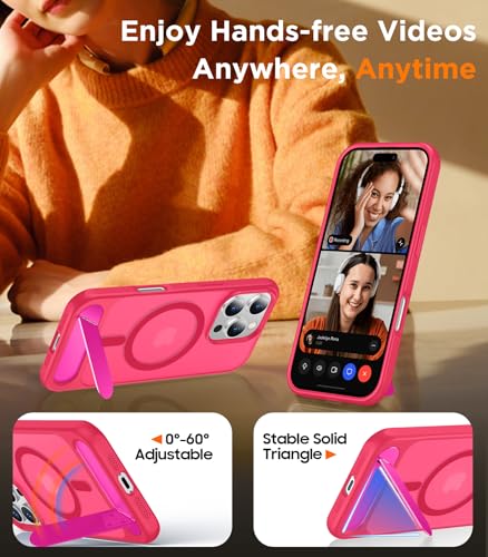 Image of Magnetic Compatible with iPhone 16 Pro Max Case, [Built-in Invisible Kickstand][Compatible with MagSafe][Military Grade Shockproof] Slim Translucent Matte Phone Case for iPhone 16 Pro Max 6.9 inch