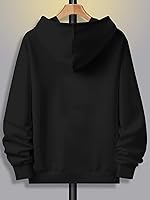 Vista 2 de WDIRARA Sudadera con capucha para hombre con estampado de letras y hombros caídos con cordón de manga larga