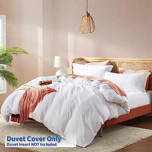 Nestl Twin Duvet Cover Set - Soft Double Brushed White Duvet Cover Twin/Twin Xl, 2 Piece, With Button Closure, 1 Duvet Cover 68X90 Inches And 1 Pillow Sham #TOP1