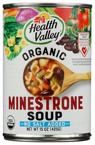 Health Valley Organic No Salt Added Soup, Minestrone, 15 Ounce