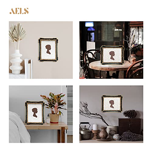 Aels 8X10 Inch Vintage Black Picture Frame, Elegant Antique Photo Frames With Glass Front, Photo Display, Tabletop Wall Hanging, Gift Ideas, With Golden Rose #TOP3