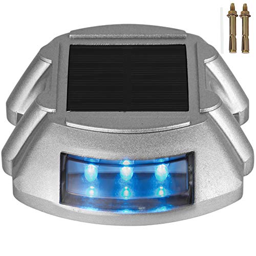 VEVOR Lampe Solaire au Sol Exterieur Etanche Lumières Solaires à 6LED Lampes Solaires d'Extérieur pour Jardin, Allée, Escaliers (bleu, 1ps)