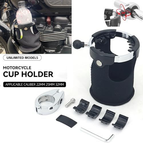Portavasos universal para motocicleta y bicicleta metal negro miniatura 2
