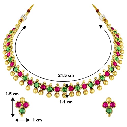 Image of Peora Traditional Ethnic Necklace & Jewellery Set Gift for Women