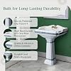 RENOVATORS Supply Manufacturing India Reserve 22-7/8 in. Pedestal Combo Bathroom Sink in White Vessel Sink Basin with Blue and Gold Design Overflow 41355 #1