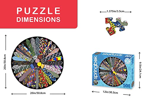 Springbok 500 Piece Round Jigsaw Puzzle It's A Tie! - Made in USA - Thumbnail 3