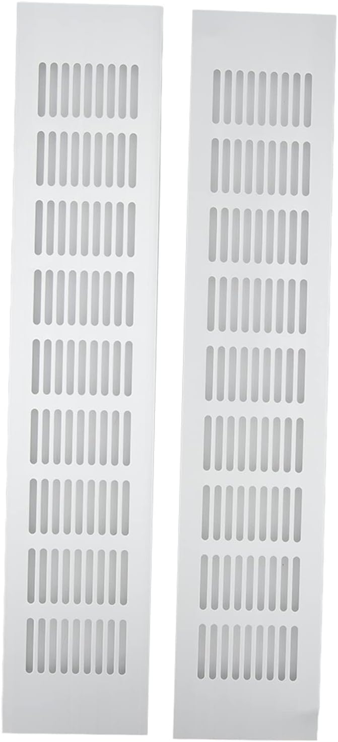 2 Pcs Rectangle Louvered Ventilation Grille Air Vent for Cabinet Shoe Cabinet Closet, Wardrobe, Cabinet, Sink, Kitchen Bathroom Ceiling, 80 X 350 80 X 400 80 X 450 80 X 500 80 X 550 80 X 600MM