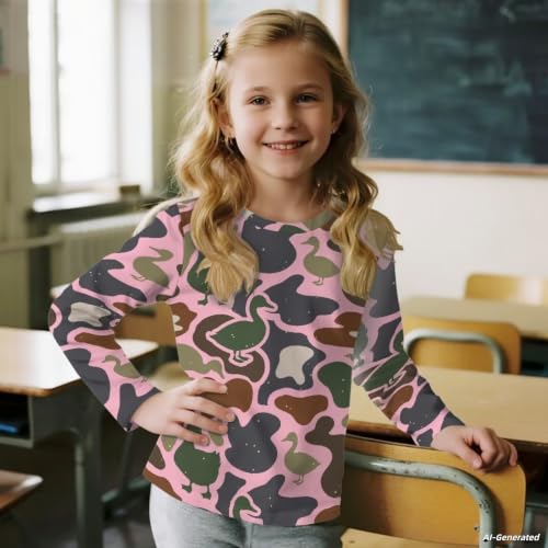 Image of Renewold Boys Girls Tees Kids T-Shirt Long Sleeve Crewneck T Shirts Casual Athletic Tops Clothing for Home School Travel