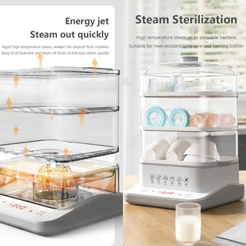 Electric Food Steamer with Timer - Healthy Cooking for Vegetables, Meat & Fish - Multifunctional Steam Box with Appointment Feature for Easy Meal Prep