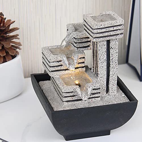 Ioensy Fonte de mesa interna, com bomba artesanal ornamento Fonte de água mesa de quarto decoração d