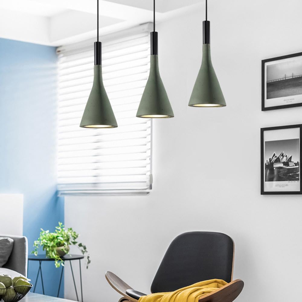 Lampada a sospensione moderna in cemento in stile nordico, lampada da soffitto a testa singola E27, elegante lampadario per isola da cucina, lampada a sospensione colorata per l'arredamento della cas
