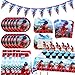 71 Pezzi Festa di Compleanno Set, Ladybug Forniture per Feste Coccinella Kit, per Decorazioni per Feste di Compleanno Bambini Ragazzo Ragazze Kit di Stoviglie