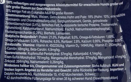 Eukanuba Adult Hundefutter für Gewichtskontrolle Large Breed Huhn 12 kg