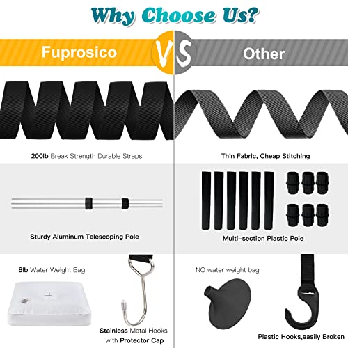 Fuprosico Pontoon Boat Cover Support System, Adjustable Telescopic Boat Cover Support Poles 2 Pack For Pontoon, Jon Boat, V Hull Boat With Webbing Straps And Weight Bag #TOP4