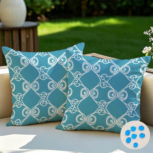 Housse de coussin bleu 65x65 cm douce avec fermeture éclair invisible - 3