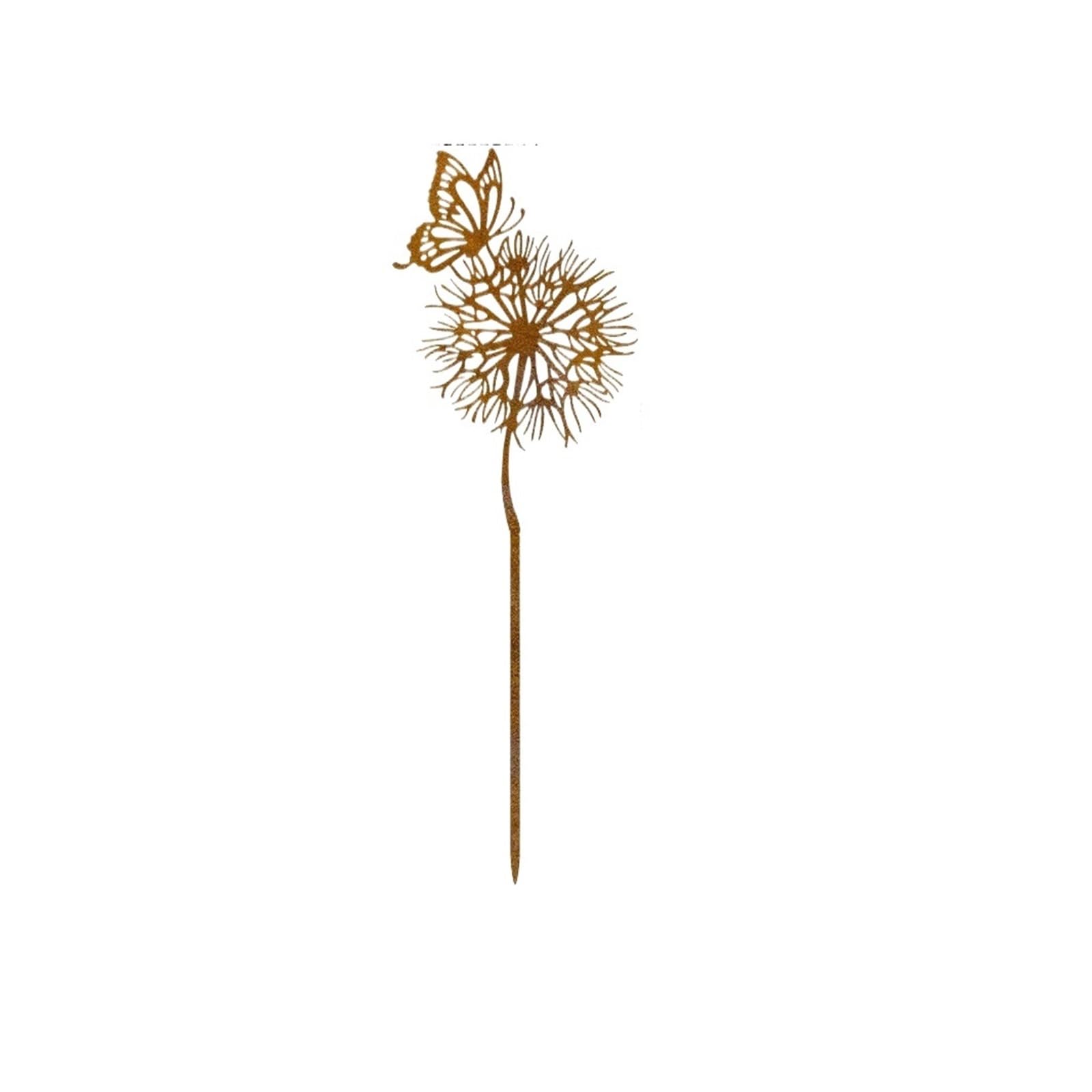 YONMLEDO Metal Flower Stakes 3pcs Dandelion Garden Stake Featuring a Butterfly, Designed with a Patina End, Perfect for Enhancing Flower Beds And Plants