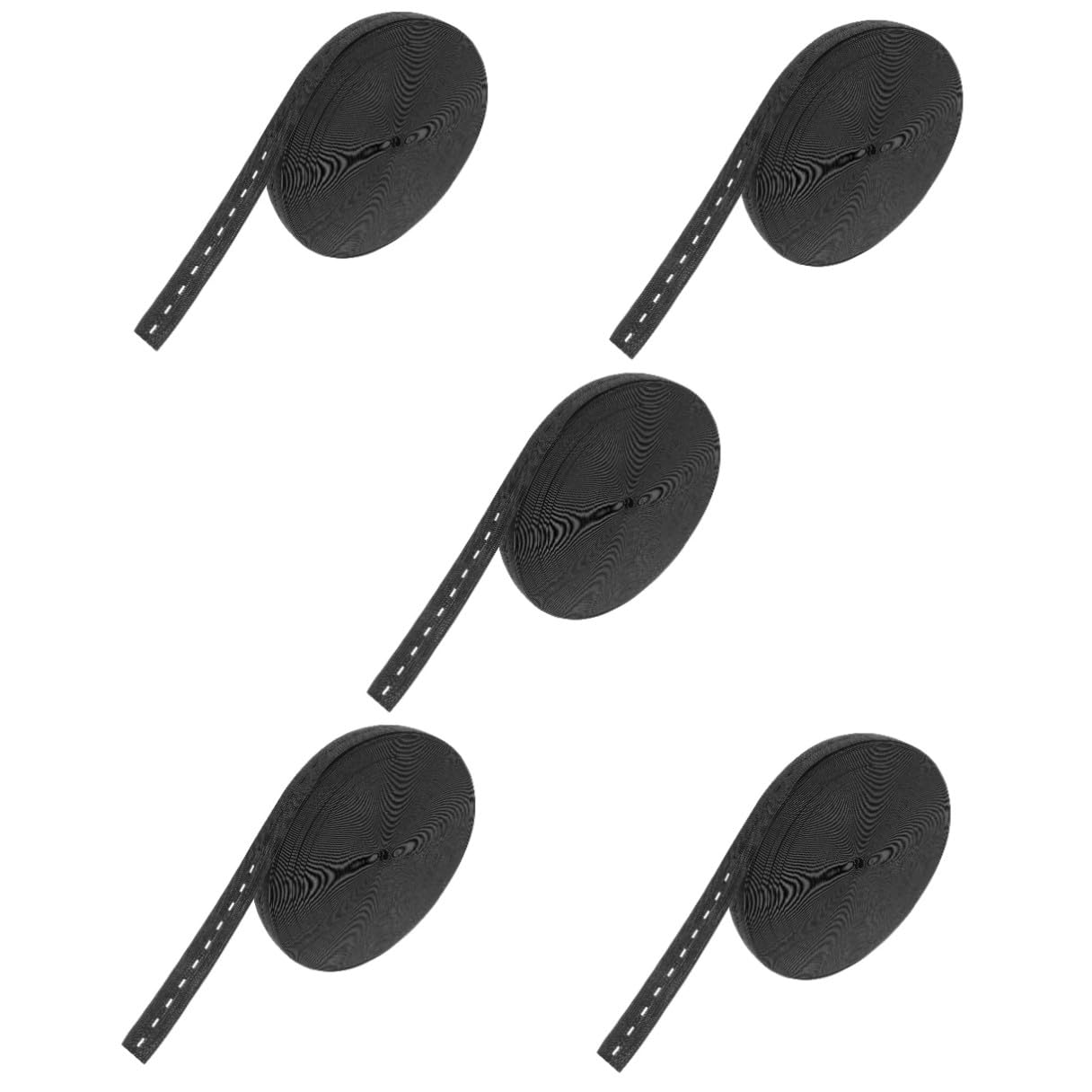 DOITOOL 5 Rollos Banda Elástica con Ojales Ajustables para Costura Metros de Poliéster Resistente para Pantalones Faldas y Manualidades