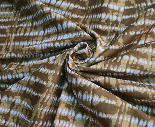 Image of 2 Meter Hand Block Indian Cotton Unstitched Jaipuri Handmade Digital Printed Fabric Material for Women Kurta /Blouse /Palazzos /Piece Material for Women's (Shibhori)