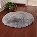 Tappeto di stile in morbida pelle di pecora soffice singolo in morbida pelliccia sintetica, Coprisedile in pile in finta pelle Cuscino per sedile in soffice soffice (30 x 30 cm tondo grigio)