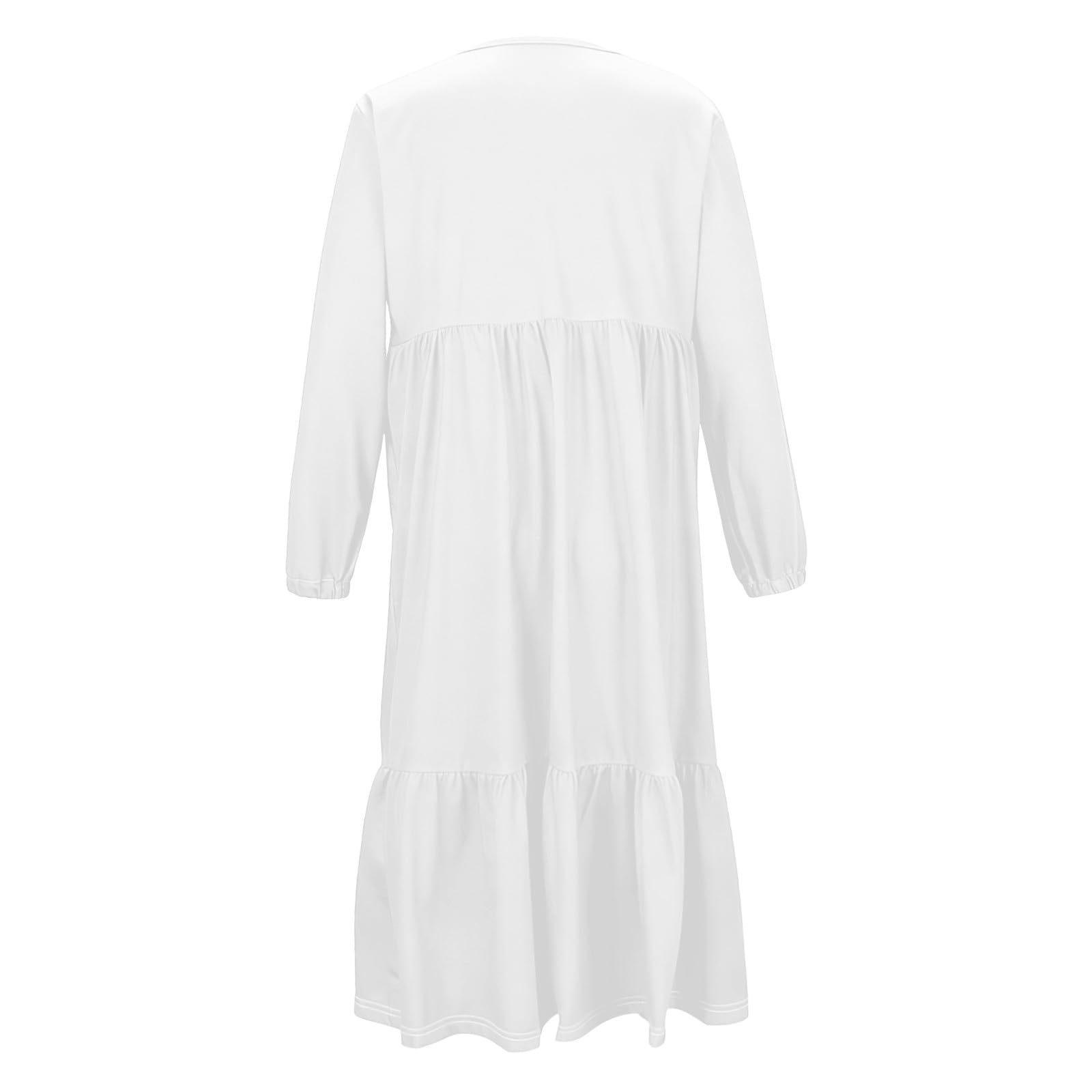 Vestito da ragazza a maniche lunghe casual per vacanze fluide maxi abito a strati con tasche per bambini scollo rotondo morbido comfort spiaggia abiti boho