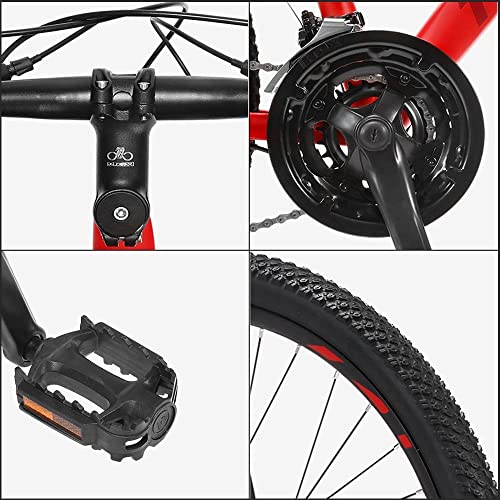 Yirunfa 26 Zoll Jugendfahrrad 27 Gang Mountainbike Speichenrädern MTB Hardtail Fahrrad Mountain Bike Doppelscheibenbremsen, Rahmen aus Aluminiumlegierung, Federgabel – Bild 8