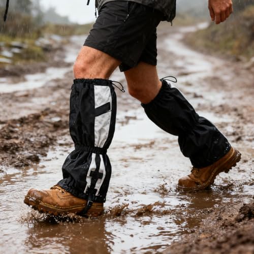 Polainas de nieve para hombre con correa ajustable impermeable 4