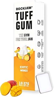 ROCKJAW® Tuff Gum 2.0 with B Vitamins (Stim-Free) - 10 Pack - 100% Xylitol, Aspartame-Free, Sugar-Free (Exotic Mango)