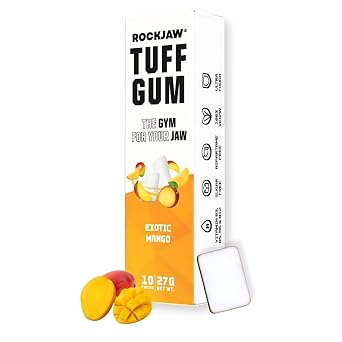 ROCKJAW Tuff Gum 2.0 with B Vitamins Stim-Free - 10 Pack - 100% Xylitol, Aspartame-Free, Sugar-Free Exotic Mango