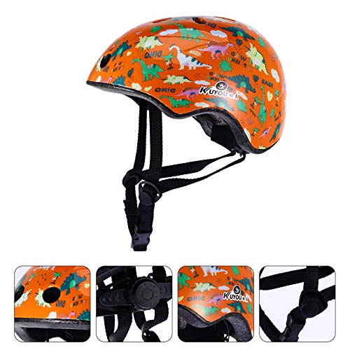 Capacete infantil de skate BESPORTBLE, capacete ajustável para crianças, ciclismo, patinete, laranja