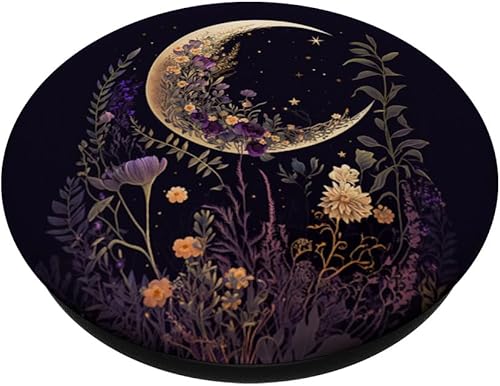 Miniatura 2 de Boho Moon Wildflower Floral PopGrip intercambiable con fondo morado oscuro