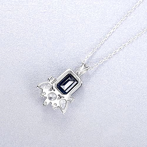 Collier carré bleu Noël précieux avec pendentif géométrique aux reflets intenses - 4