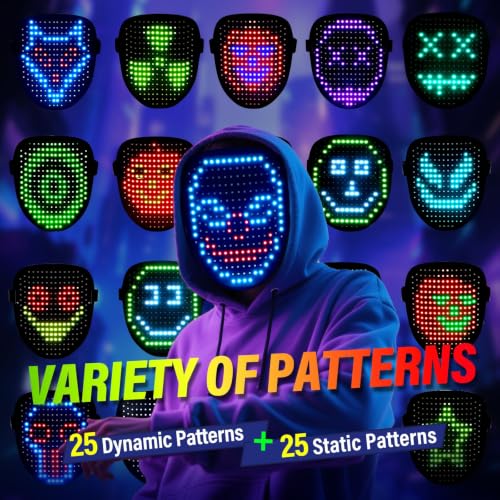 arscniek LED Light Up Gesture Control Halloween Mask - image 2