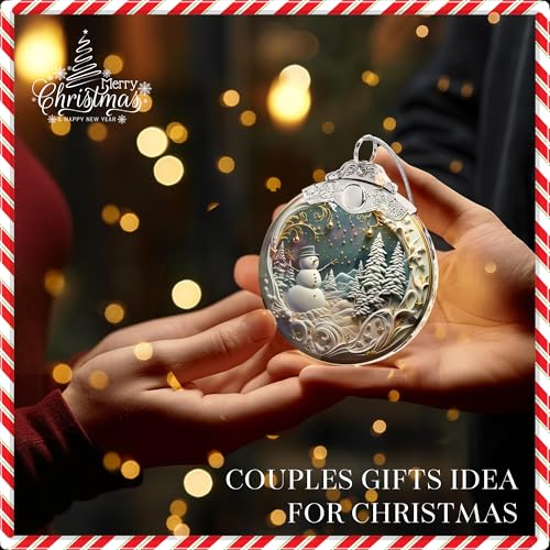 Christmas Ornaments 2024, Snowman, Unique Christmas Ornaments 4 Inch Acrylic Ornament Art, Holiday Decoration, Car Interiors Decors, 2024 Christmas Ornament