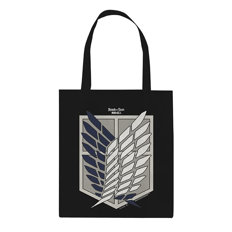 ABYSTYLE - ATTACK ON TITAN Tote Bag Scout Emblem, Black, 37 x 42 cm, Eco Tote Bag4