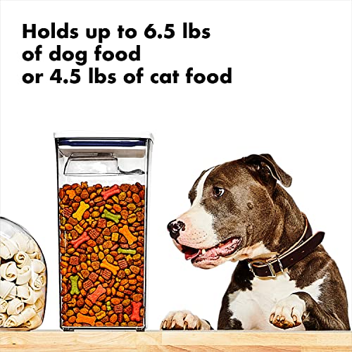 OXO Good Grips Pet POP Container – 6.0 Qt/5.7 L with Half Scoop, Ideal for up to 6.5lbs of Dog Food or 4.5lbs of Cat Food, Airtight Dog and Cat Food Storage Container, BPA Free, Clear by OXO - Image 3
