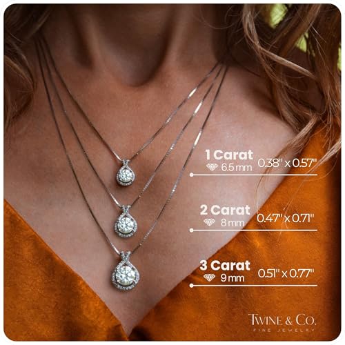 Twine&Co Infinity Moissanite Pendant Necklace – 1-3 Carat VVS1 Clarity D Color Lab-Grown Diamond Alternative – 14K Gold or Silver With Chain, Adjustable Eco-Friendly Infinity Design, Gift for Her4