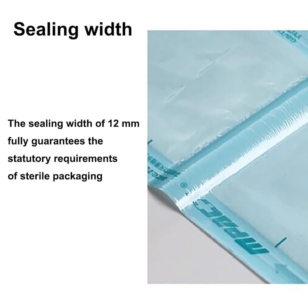 Qiang Sigillatrice per Buste dentali 100 W,Sigillatrice Termica Automatica Larghezza Max 300mm,Larghezza di rientro 12 mm,per Ospedali,Cliniche e Laboratori Medici