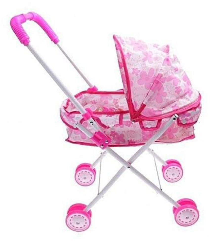Image of Barbiieee Doll House Playset with Spray Function & Pink Car for Kids | 176 PCS, Spray Function (Doll stoller)