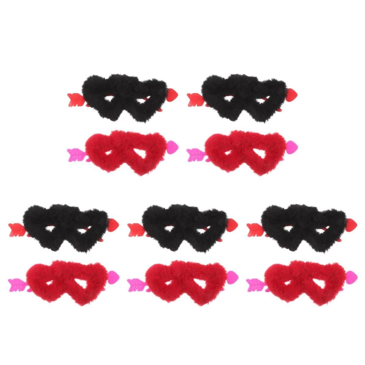 Healeved 10 Pezzi Occhiali da Sole a Forma di Cuore in Plastica e Peluche Leggeri e Comodi per Feste di San Valentino e Addio al Nubilato Accessorio Divertente alla Moda
