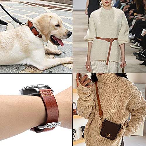 Picheng Brown Leather Strap1 Inch Wide 72 Inches Long, Leather Belt Strips Very Suitable For Pet Collars, Traction Ropes,Belts, Keychains, Leather Watch Straps Diy Craft Projects (Brown) #TOP4