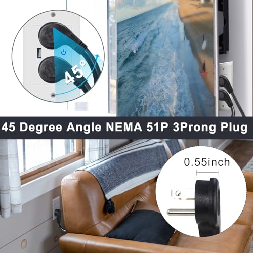 Image of Computer Power Cord Splitter, 3FT Flat Plug NEMA 5-15P to 2X IEC60320 C13 Female 2 Ways Outlet AC Power Cord, SJT 16AWG Universal Laptop 3 Prong Power Cable, Spliiter for Monitor /TV /Printer