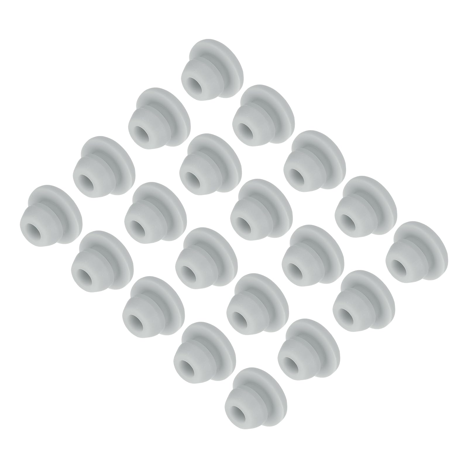 MECCANIXITY 20pcs Silicone Snap in Locking Hole Plugs,5.5mm/0.2 Inch Mounting Diameter Narrow Groove Width 1.5mm Panel Seal Cover Round for Kitchen Bulkheads Waterproof Sealing Plugs Grey