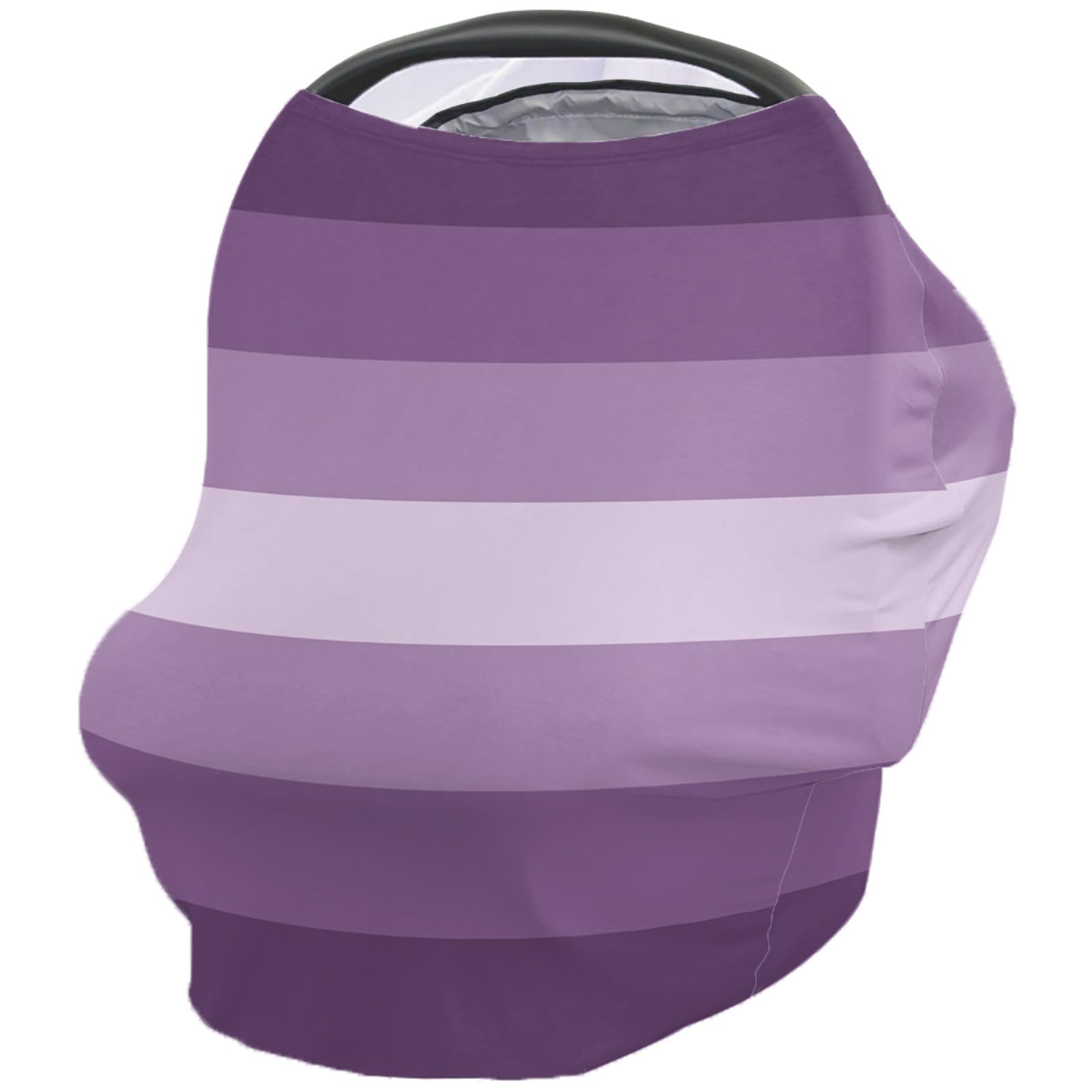Nursing Cover for Breastfeeding Scarf, Purple Ombre Striped Baby Car Covers Super Soft Multi Use for Canopy Shopping Cart Cover Blanket Stroller Cover